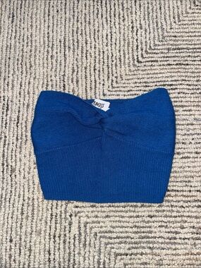 Princess Polly Royal Blue Knit Twist Bandeau Top